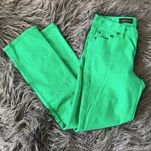 J. Crew Green Matchstick Jeans Size 28
